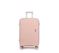 Fly Kite Luggage 24 Inch Medium Suitcase 100% Polypropylene, Hard Shell with Aluminium Trolley Handle, Real TSA 3 Digit Secure Lock 360° Smooth Wheels Lightweight Suitcase|Light Pink