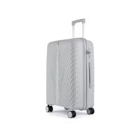 Fly Kite Luggage 24 Inch Medium Suitcase 100% Polypropylene Hard Shell with Aluminium Trolley Handle Real TSA 3 Digit Secure Lock 360° Smooth Wheels Lightweight Suitcase|Light Grey