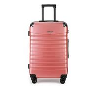 Fly Kite Luggage 24 Inch Medium Suitcase PC+ABS Hard Shell with Aluminium Trolley Handle, Real TSA 3 Digit Secure Lock 360° Smooth Wheels Lightweight Suitcase Pink