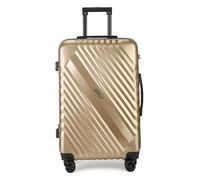 Fly Kite Luggage 24 Inch Medium Suitcase PC+ABS Hard Shell with Aluminium Trolley Handle, Real TSA 3 Digit Secure Lock, 360° Smooth Wheels Lightweight Suitcase Brown
