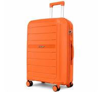 Fly Kite Luggage 28 Inch Large Suitcase 100% Polypropylene Hard Shell with Aluminium Trolley Handle, Real TSA Secure Lock 3 Digit 360° Smooth Wheels Lightweight Suitcase|Orange