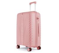 Fly Kite Luggage 28 Inch Large Suitcase 100% Polypropylene Hard Shell with Aluminium Trolley Handle Real TSA 3 Digit Secure Lock 360° Smooth Wheels Lightweight Suitcase|Light Pink