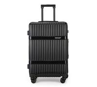 Fly Kite Luggage 28 Inch Large Suitcase PC+ABS Hard Shell with Aluminium Trolley Handle Real TSA 3 Digit Secure Lock 360° Smooth Wheels Lightweight Suitcase Black