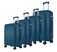 Fly Kite Luggage 4 Piece Suitcase Set 18''20''24''28'', 100% Polypropylene Hard Shell with Aluminium Trolley Handle Real TSA Secure Lock 3 Digit 360° Smooth Wheels|Teal Blue