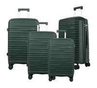 Fly Kite Luggage 4-Piece Suitcase Set 20''24''28''32’’ 100% Polypropylene Hard Shell Real TSA Secure Lock 3 Digit with Aluminium Trolley Handle 360° Smooth Wheels|Dark Green