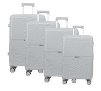 Fly Kite Luggage 4-Piece Suitcase Set 20''24''28''32’’ 100% Polypropylene Hard Shell with Aluminium Trolley Handle Real TSA Secure Lock 3 Digit 360° Smooth Wheels|Light Grey