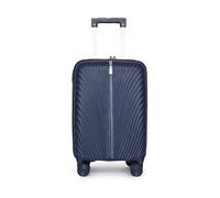 Fly Kite Luggage Carry On Cabin Suitcase 50 x 33 x 19 cm, 18 inch - 100% Polypropylene Hard Shell Aluminium Trolley Handle Real TSA Secure Lock 3 Digit 360° Smooth Detachable Wheels Dark Blue