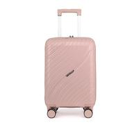 Fly Kite Luggage Carry On Cabin Suitcase 50 x 33 x 19 cm, 18 inch - 100% Polypropylene Hard Shell Aluminium Trolley Handle Real TSA Secure Lock 3 Digit 360° Smooth Detachable Wheels Light Pink