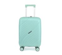 Fly Kite Luggage Carry On Cabin Suitcase 50 x 33 x 19 cm, 18 inch - 100% Polypropylene Hard Shell Aluminium Trolley Handle Real TSA Secure Lock 3 Digit 360° Smooth Detachable Wheels Light Green