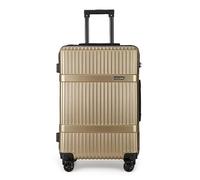 Fly Kite Luggage Carry On Cabin Suitcase 55 x 34 x 24 cm, 20 inch - PC+ABS Hard Shell Aluminium Trolley Handle Real TSA Secure Lock 3 Digit 360° Smooth Wheels Lightweight Brown