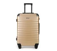 Fly Kite Luggage Carry On Cabin Suitcase 55 x 34 x 24 cm, 20 inch - PC+ABS Hard Shell Aluminium Trolley Handle Real TSA Secure Lock 3 Digit 360° Smooth Wheels Lightweight Brown