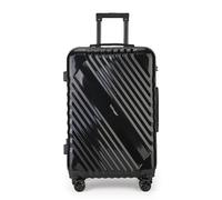 Fly Kite Luggage Carry On Cabin Suitcase 55 x 34 x 24 cm, 20 inch - PC+ABS Hard Shell Aluminium Trolley Handle Real TSA Secure Lock 3 Digit 360° Smooth Wheels Lightweight Black