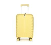 Fly Kite Luggage Carry On Cabin Suitcase 55 x 38 x 22 cm, 20 inch - 100% Polypropylene Hard Shell Aluminium Trolley Handle Real TSA Secure Lock 3 Digit 360° Smooth Wheels Lightweight Yellow