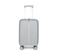 Fly Kite Luggage Carry On Cabin Suitcase 55 x 38 x 22 cm, 20 inch - 100% Polypropylene Hard Shell Aluminium Trolley Handle Real TSA Secure Lock 3 Digit 360° Smooth Wheels Lightweight Light Grey