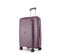 Fly Kite Luggage Carry On Cabin Suitcase 55 x 38 x 22 cm, 20 inch - 100% Polypropylene Hard Shell Aluminium Trolley Handle Real TSA Secure Lock 3 Digit 360° Smooth Wheels Lightweight Dark Purple