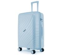 Fly Kite Luggage Carry On Cabin Suitcase 55 x 38 x 22 cm, 20 inch - 100% Polypropylene Hard Shell Aluminium Trolley Handle Real TSA Secure Lock 3 Digit 360° Smooth Wheels Lightweight Light Blue