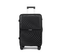 Fly Kite Luggage Carry On Cabin Suitcase 55 x 38 x 22cm cm, 20 inch - 100% Polypropylene Hard Shell Aluminium Trolley Handle Real TSA Secure Lock 3 Digit 360° Smooth Wheels Lightweight Black