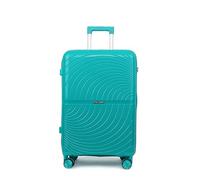 Fly Kite Luggage Carry On Cabin Suitcase 55 x 38 x 22cm cm, 20 inch - 100% Polypropylene Hard Shell Aluminium Trolley Handle Real TSA Secure Lock 3 Digit 360° Smooth Wheels Lightweight Green