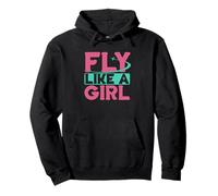 Fly Like Girl Pilot Woman Aviator Aviation Flight Instructor Pullover Hoodie