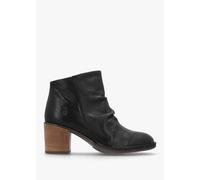 FLY LONDON Bell Black Leather Block Heel Ankle Boots Size: 40, Colour: