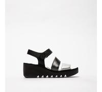 Fly London BEXY575FLY Womens Sandals Silver/Graphite/Black - UK 6