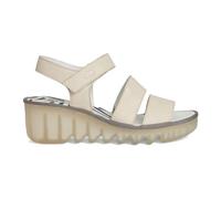 Fly London BEXY575FLY Mousse Leather Women's Heels Sandals - Off White - Size:UK 7