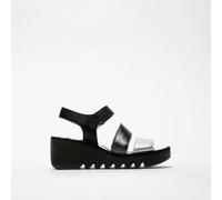Fly London BEXY575FLY Womens Sandals Silver/Graphite/Black - UK 8