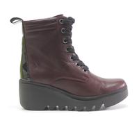 Fly London BIAZ329FLY Leather Women's Lace Up Boots - Bordeaux Black - Size:UK 8