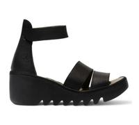 Fly London BONO290FLY - Women's Wedge Heel Open Toe Leather Sandals - UK 8 - Black