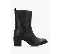 FLY LONDON Bore Black Leather Heeled Calf Boots Size: 41, Colour: Blac