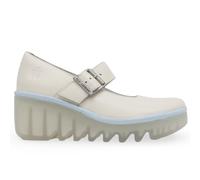 Fly London BORY564FLY Mousse Leather Women's Heels Shoes - Off White - Size:UK 7