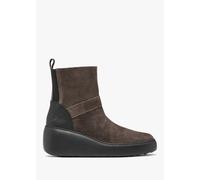 FLY LONDON Doxe Anthracite Black Suede Wedge Boots Size: 38, Colour: G