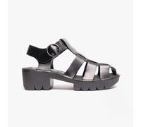 Fly London Emme Etta Lsw Black leather Womens Closed Toe Sandals P801511-005 in a Plain Leather in Size 41