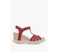 FLY LONDON Gait Cherry Leather T Bar Wedge Sandals Size: 37, Colour: B