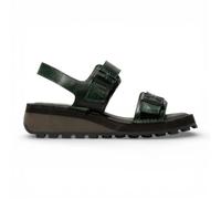 Fly London HEIF558FLY - Women’s Green Leather Wedge Buckle Sandals - Petrol - EU 40