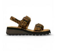 Fly London HEIF558FLY - Women’s Tan Leather Wedge Buckle Sandals - Tan - EU 39