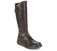 Fly London Mol 2 Womens Ladies Leather Zip Up Knee High Wedge Boots Size UK 4-8