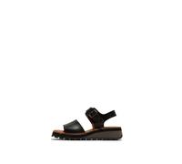 Fly London HOIK557FLU Women's Sandal, Black/orange