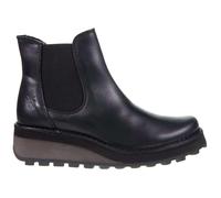 Fly London Huud Hiji Salv Black leather Womens Chelsea Boots P211148-001 in a Plain Leather in Size 38