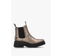 FLY LONDON Medi Gold Leather Chunky Chelsea Boots Size: 40, Colour: Go