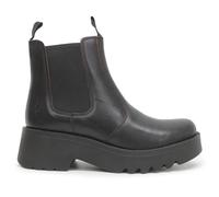 Fly London MEDI789FLY Java Leather Women's Ankle Boots - Black Black Red - Size:UK 4
