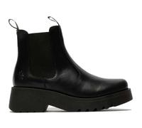 Fly London MEDI789FLY - Women's Wedge Heel Leather Chelsea Boots - Black - UK 3