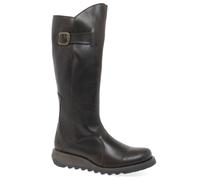 Fly London Mol 2 Womens Ladies Leather Zip Up Knee High Wedge Boots Size UK 4-8