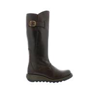 Fly London Mol 2 Womens Ladies Leather Zip Up Knee High Wedge Boots