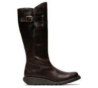 Fly London MOL2 - Women's Wedge Heel Knee High Leather Boots - Brown - UK 6
