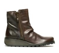 Fly London MON944FLY - Women's Wedge Heel Leather Ankle Boots - Brown - UK 6