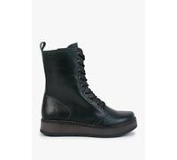 FLY LONDON Rami Petrol Leather Lace Up Ankle Boots Size: 39, Colour: Green Leather