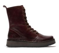 FLY LONDON Rami Wine Leather Lace Up Ankle Boots Size: 40, Colour: Burgundy Leather