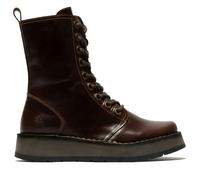 Fly London RAMI043FLY - Women's Wedge Heel Lace Up Leather Ankle Boots - Brown - UK 5