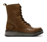 Fly London RAMI043FLY - Women's Wedge Heel Lace Up Leather Ankle Boots - Camel - UK 5